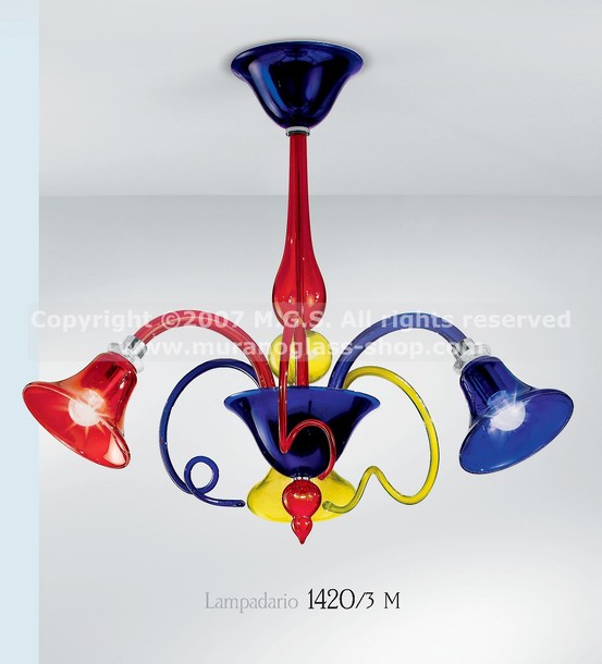 Lustre multicolore 1420, Lustre à trois lumières multicolores