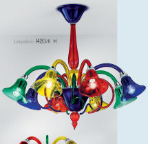 Lustre multicolore avec six lumières