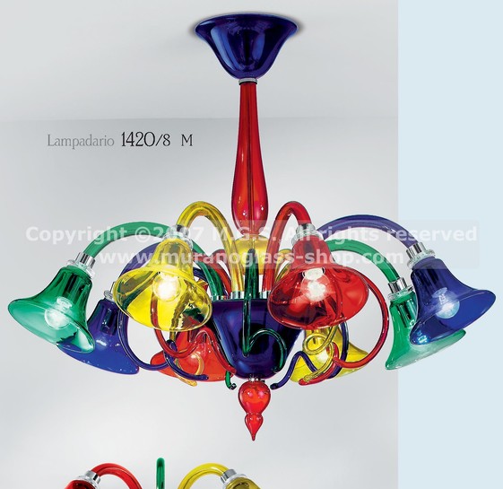 Lustre multicolore 1420, Lustre multicolore avec six lumières
