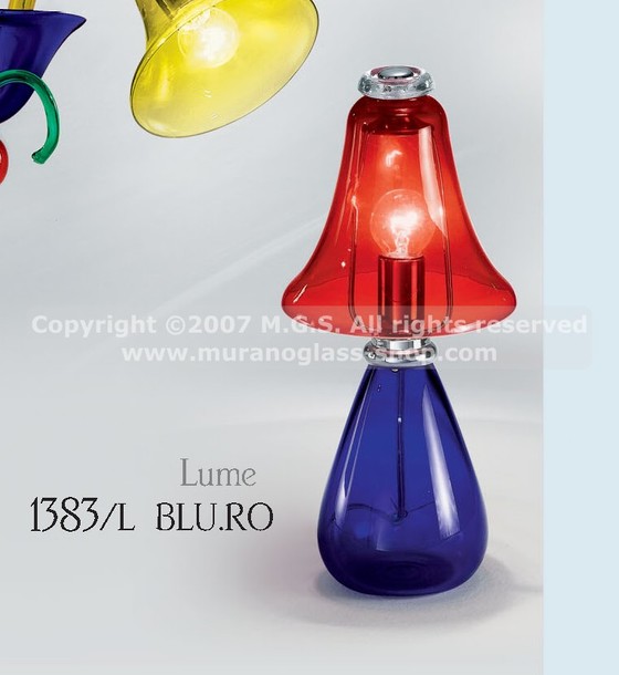 Lampes de table série Murano 1383, Lumière multicolore