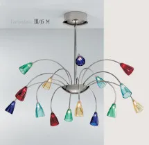 Chandelier 111/15 lumières multicolores quinze