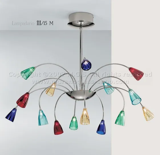 Lustres série 111, Chandelier 111/15 lumières multicolores quinze