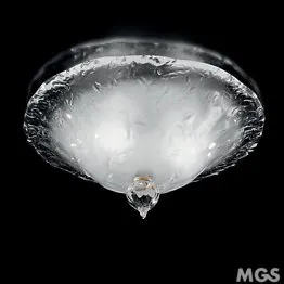 Plafonnier en cristal opaque avec deux lumières