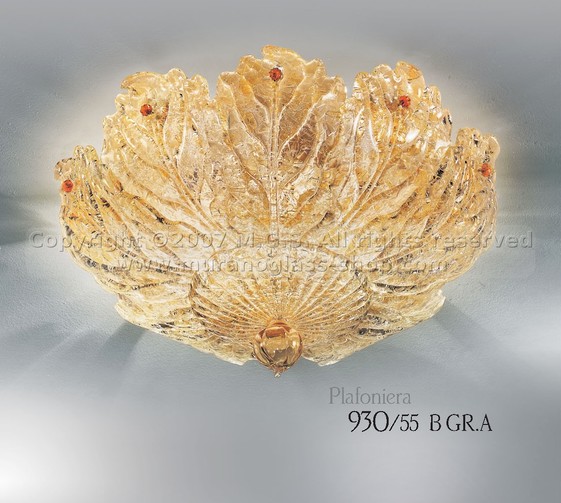 série de plafond 930, Plafonnier avec ambre feuilles grain